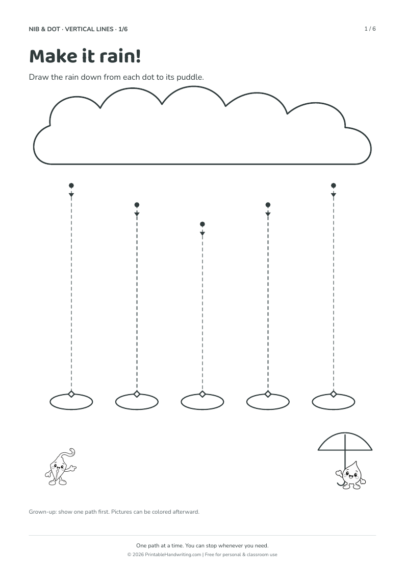 Preview of page 1 — Make it rain! of Pen Control Lines Foundation Pack